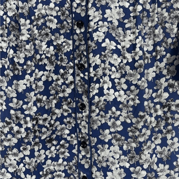 Madewell Dainty Navy, Gray and White Buttoned Sundress Size 4 - Picture 2 of 3